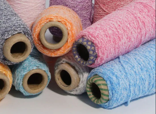 Zwei Mischfarben Chenille Garne Chunky 50% Polyester 50% Baumwolle