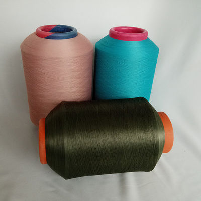 Dty Weiß integriertes recyceltes Strickgarn Elastizität 70D Spandex