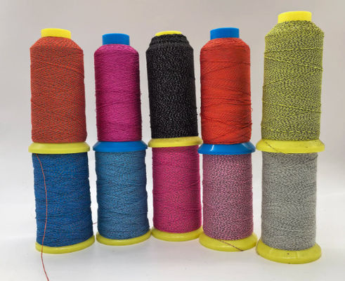 100% Polyester Farbiger Regenbogen Doppelseitig reflektierendes Garn zum Stricken Waschverstärkung 0,25 mm 0,5 mm 1 mm